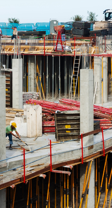View of building new concrete houses